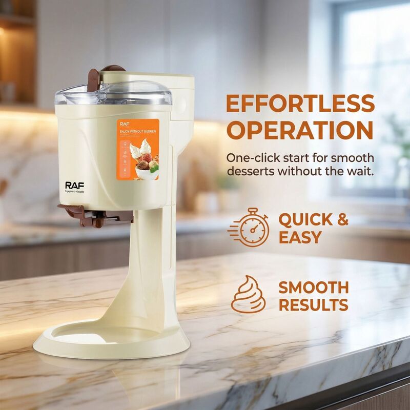 Cross-Border Household Ice Cream Machine DIY Kidsren's Ice Cream 1L Capacity Fully Automatic Small Pre-Cooled Ice Cream Machine