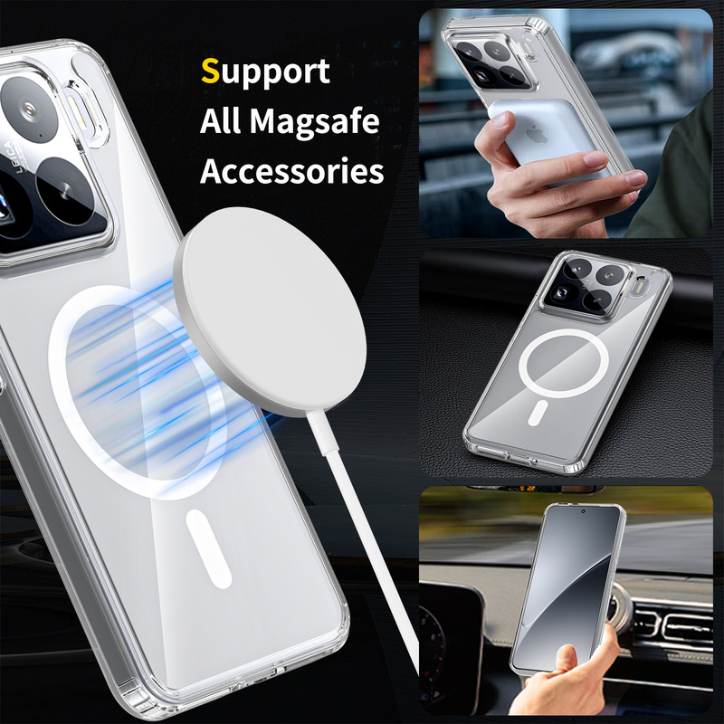 Xiaomi 15Ultra 携帯電話ケースに適した新しいモデル完全透明磁気オールインクルーシブ xiaomi14pro 超薄型保護カバー|undefined