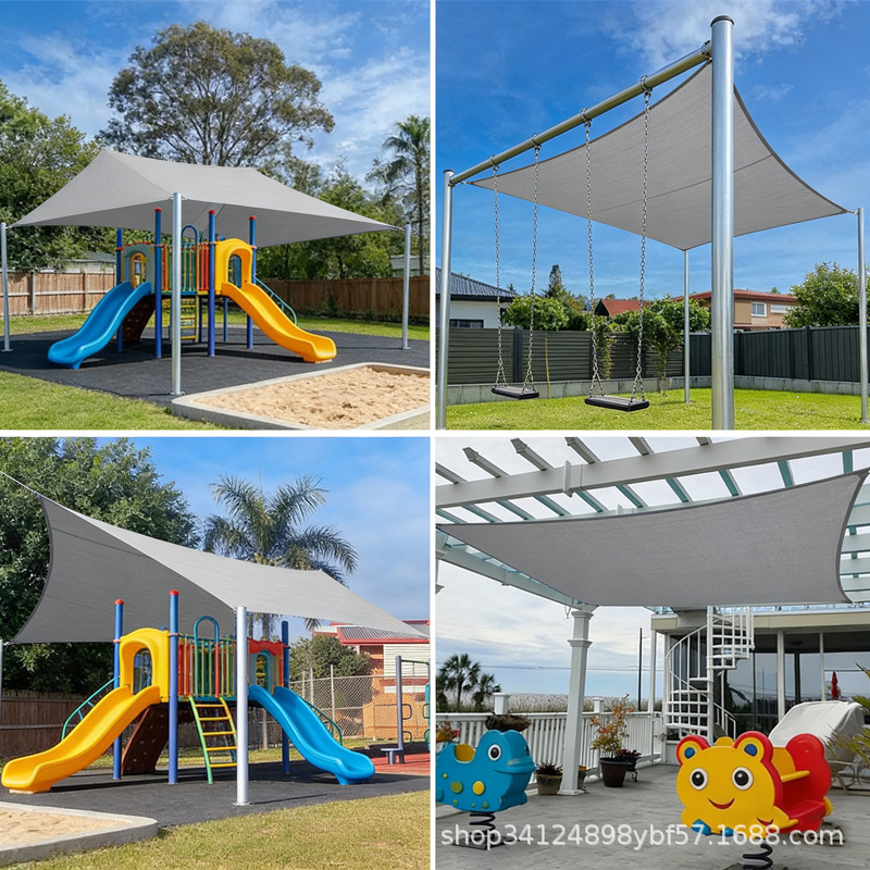 Cross-Border Sunshade Sail Outdoor Sun Protection Canopy with Thickened Four-Corner Sunshade Fabric and Breathable Sunshade Sail
