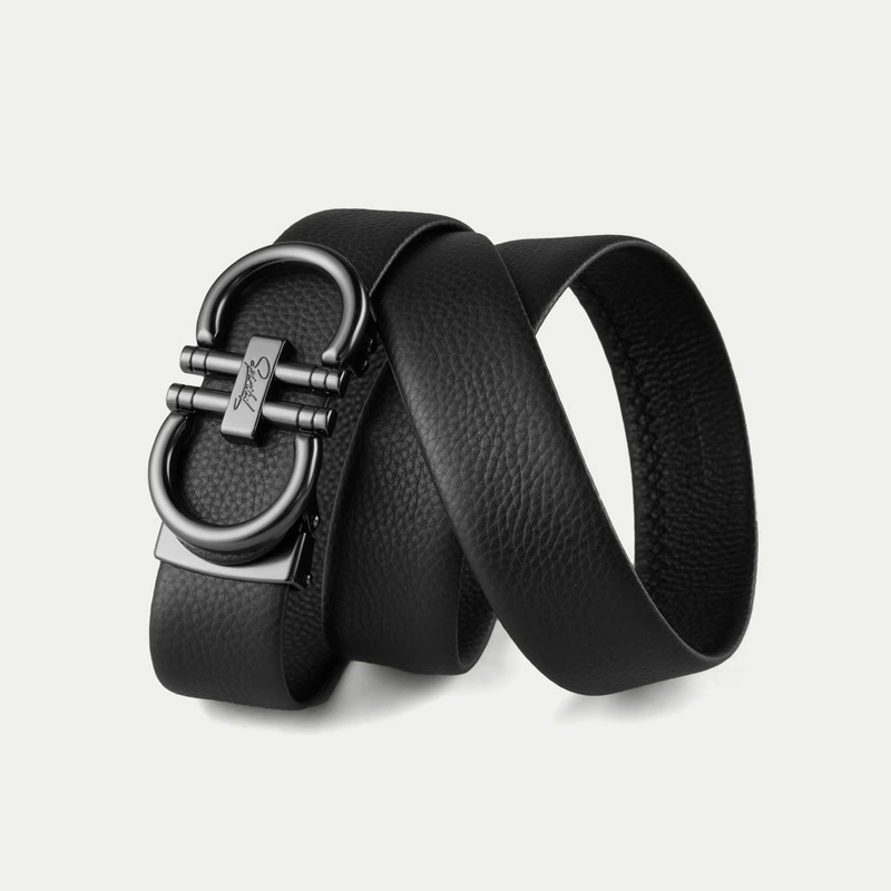 Classic trend belt, leather trousers, genuine leather, Korean style