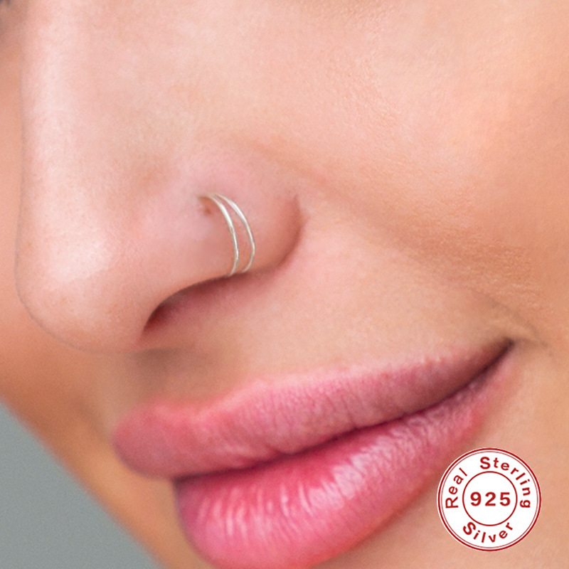 1 Piece Fashion Solid Color Silver Plating Nose Ring display picture 2