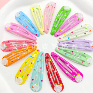 5cm wave dot printing bb clip diy sticky accessories doll water drop hair clip oil drop cross knock bottom dot color hair clip