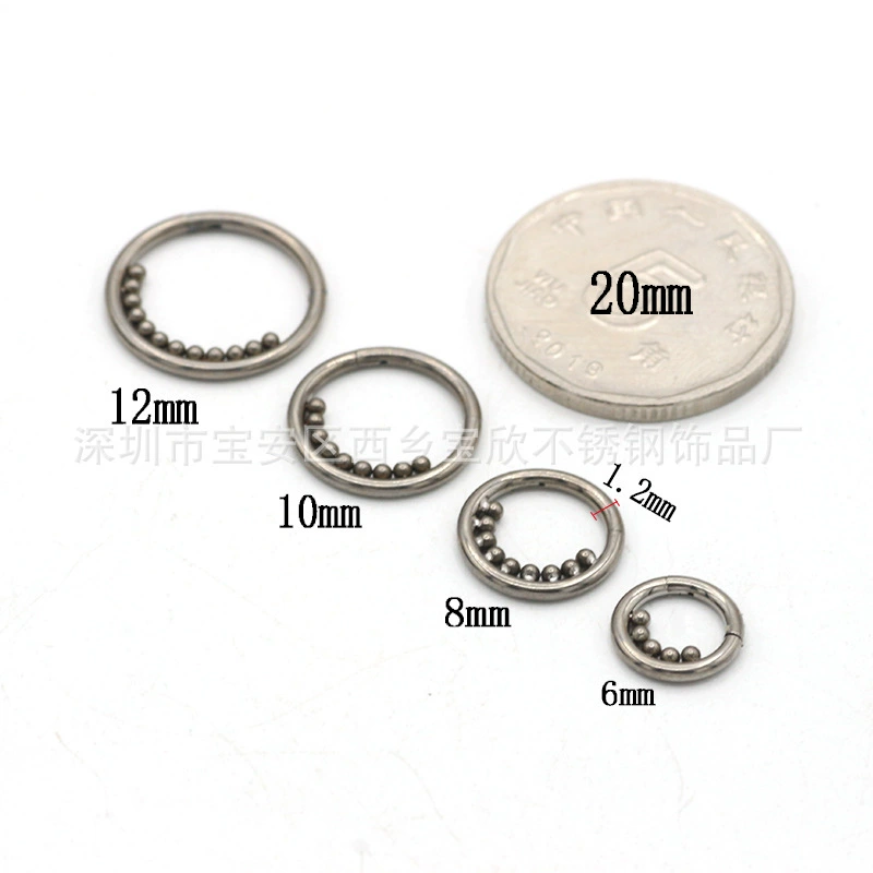 G23 Titanium Closed Ring Seamless Inner Bead Nose Ring Multifunctional Earring F136 Implanted Titanium Piercing Jewelry Manufacturer