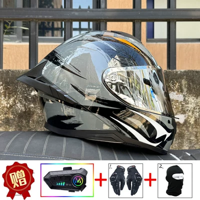 Motosiklet kaskı (dəbilqə) — Safety Helmet for Men and Women - dark-elf-aurora-silver-night-vision-y10-soft-microphone-includes-clear-lens-s