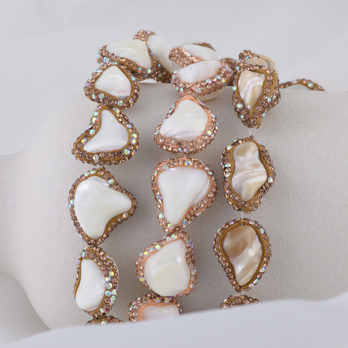 Baroque light luxury style soft clay special-shaped edge natural stone straight hole beads diy handmade pendant necklace earrings