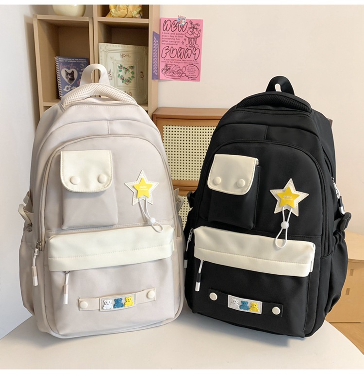 Kids Backpacks New Ins College Style Large Capacity Schoolbag Backpack Solid Color Value Student Bag_voghion.com