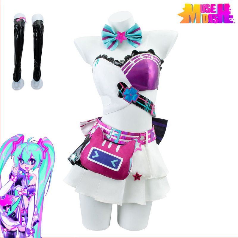 Man Duo Clothing Linkage Meowth Run Virtual Idol Future Rock Style Cosplay Anime Game Costume