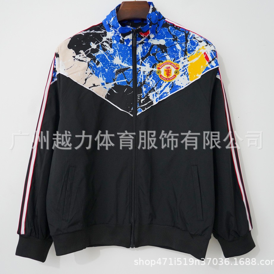 Chaqueta Bordada retro de manga larga y gruesa Manchester United Barcelona Inglaterra Brasil Real Madrid Liverpool image 4