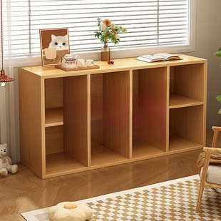 Bookshelf Rack Floor-Standing Bookcase Household Multi-Layer Storage Cabinet Storage Cabinet Layered Rack Eight-Compartment Cabinet Dwarf Grid Longquan
