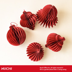 NUCHI新年裝飾摺紙蜂窩球掛件創意燈籠鈴鐺ins掛件拍照道具擺件