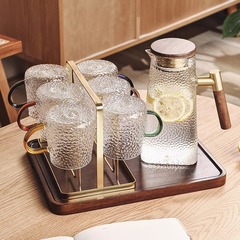リビングルームの接客カップセット家庭用耐高温ガラスカップ取っ手付きカップ水筒家庭用カップセット