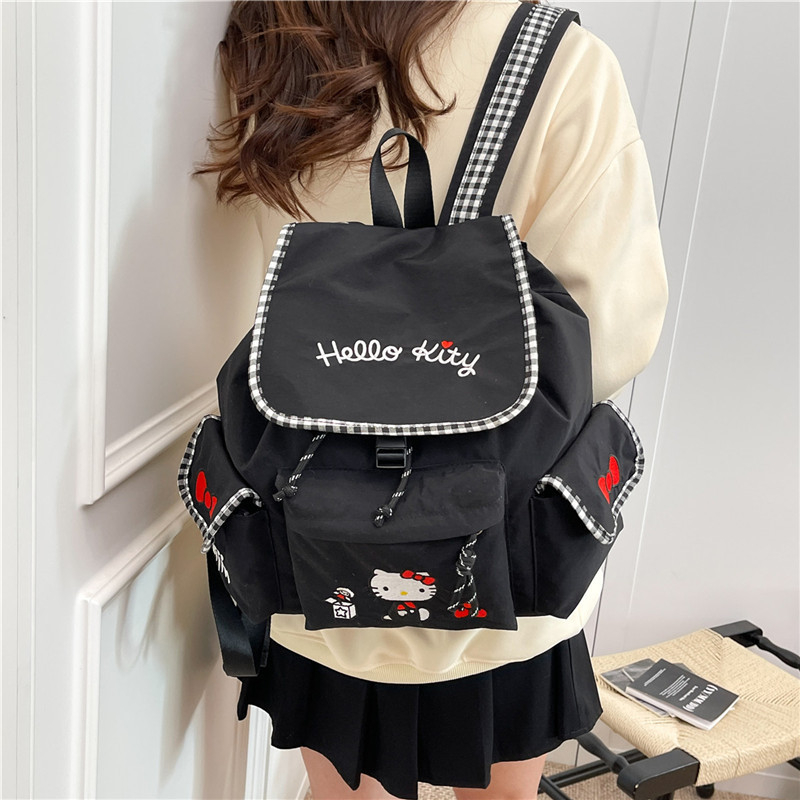 Korean Version Simple College Style Large Capacity Kt Cat Fashion Versatile Casual Children's Backpack Daily Fresh Backpack