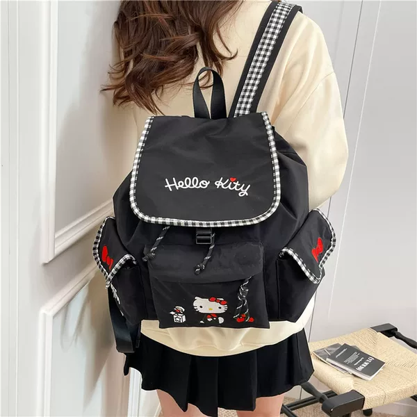 Korean Version Simple College Style Large Capacity Kt Cat Fashion Versatile Casual Children's Backpack Daily Fresh Backpack