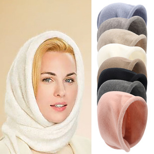 Cross -border for women's winter new scarf all -in -one hat imitation cashmere knitting DIY Baotou cap