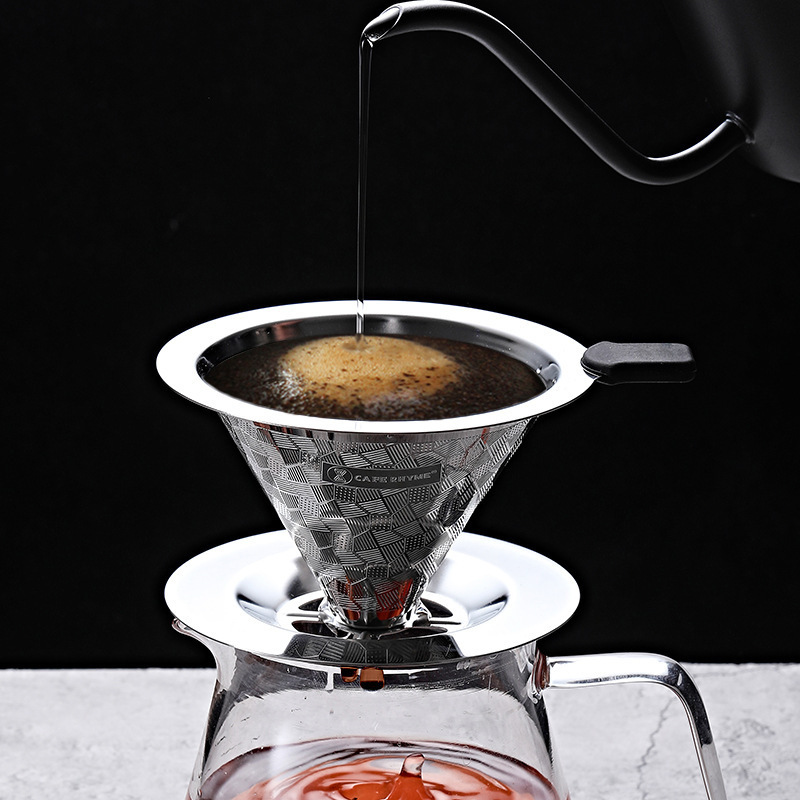 Stainless Steel Filter Coffee Filter Cup Hand-Brewed Coffee Pot Filter Drip Pot Filter Cup Paperless Drip Type