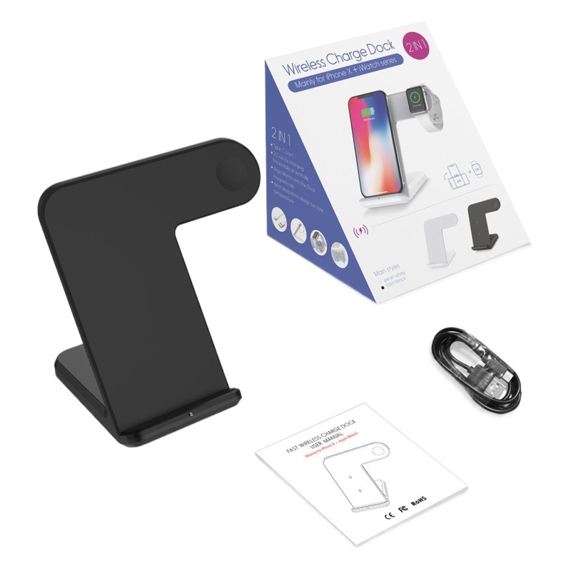 La vertical dos-en-uno 15W del cargador inalámbrico de Maidang F11 ayuna carga para el teléfono móvil/iWatch de Qi