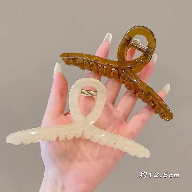 Horquilla de acrílico de las mujeres cuchara trasera updo clip de pelo grande celebridad de Internet elegante tiburón clip tocado simple horquilla