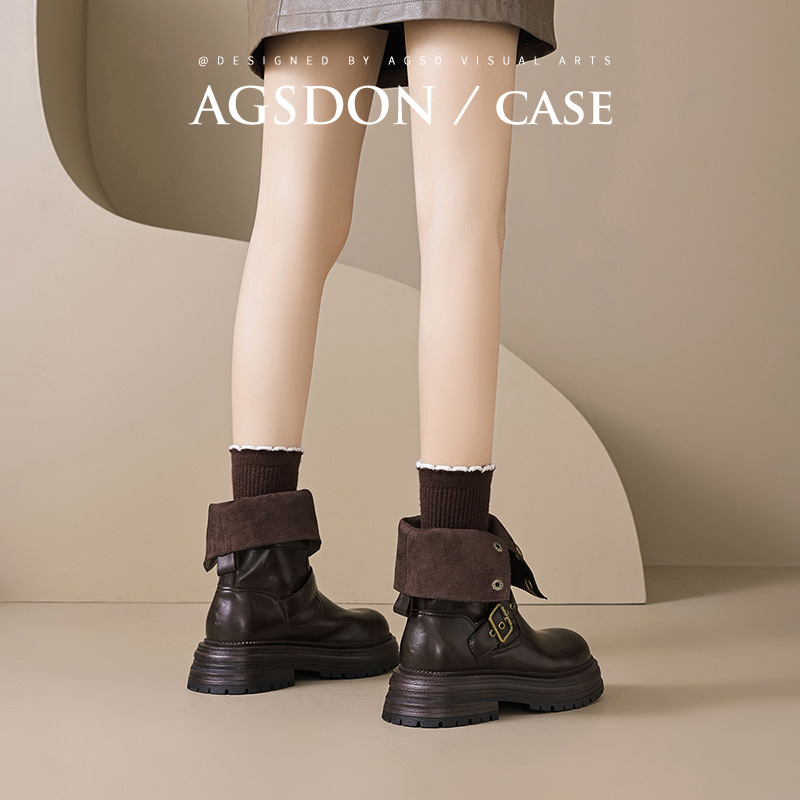 2026 nuevo otoño retro botas cortas de manga media botas de caballero occidental botas
