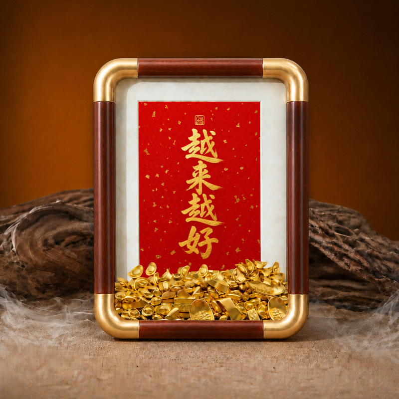 Better and Better Yuanbao Photo Frame Ornament, Chinese Style Calligraphy Cultural Creation, Home Desktop Decoration, Housewarming Gift, Auspicious Decorative Display Better and Better Yuanbao Photo Frame Ornament, Chinese Style Calligraphy Cultural Creation, Home Desktop Decoration, Housewarming Gift, Auspicious Decorative Display