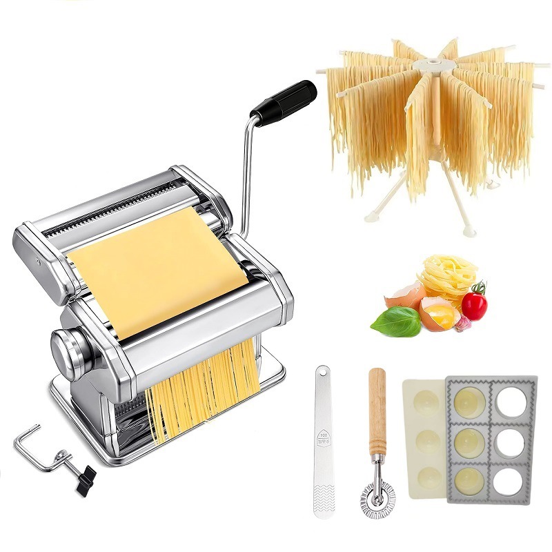 跨境压面机 包饺子神器 调陷勺切面滚轮晾面架组合厨房小工具套装