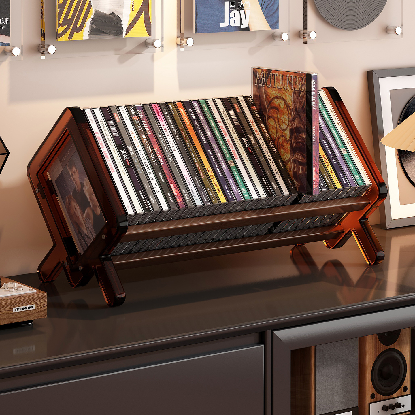 Desktop Cd Album Storage Rack Bookshelf Storage Rack Simple Office Desk Small Multi-Functional Book Display Rack