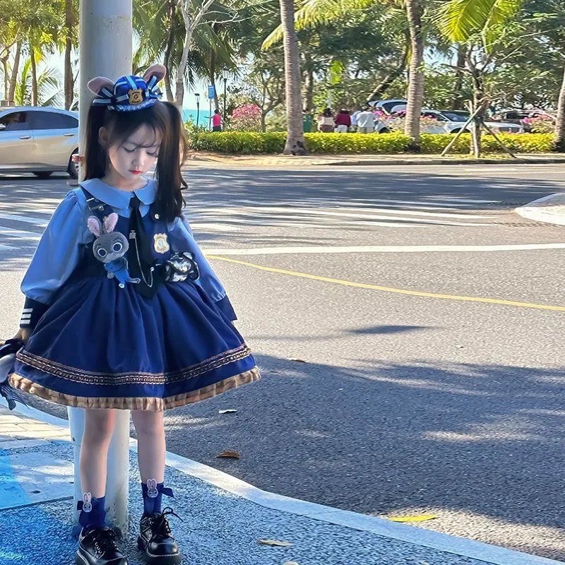 Judi Pantalones Niños Lolitacos Policía Ropa Niñas Primavera Verano Bebé Lolita vestido de cumpleaños