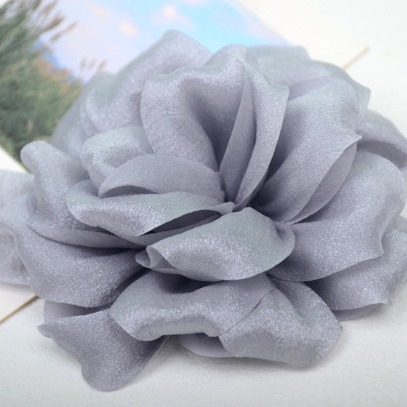 光沢のあるシルクサテン生地立体二層バラの花 diy 手作りヘッドフラワーヘアアクセサリー靴と帽子アクセサリー|undefined
