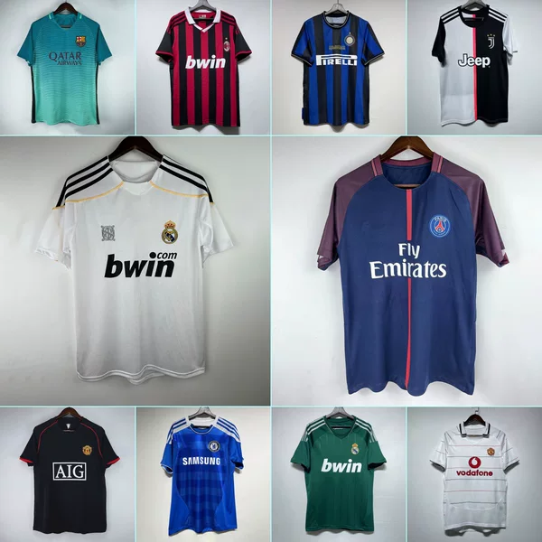 Retro Football Jerseys: Real Madrid, Barcelona, Inter Milan, Ac Milan, Paris Saint-Germain, Juventus, Manchester United, Chelsea, Atletico Madrid, Arsenal