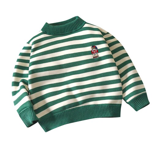 Children's and girls' padded and thick crew neck sweaters for autumn and winter, stylish knitted shirts for kids