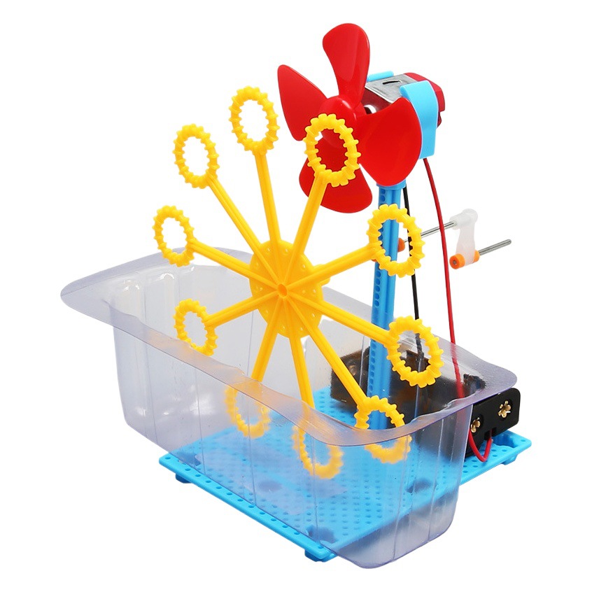 La ciencia y la tecnología pequeña producción hecha a mano bricolaje máquina de burbujas de mano experimento de ciencia para niños juguetes de enseñanza material de estudiante de escuela primaria al por mayor