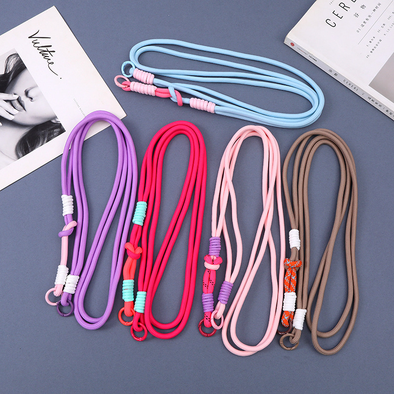 Long Crossbody Phone Lanyard with Double Buckle, Woven Lanyard for Bags, Plush Doll Strap, Phone Strap