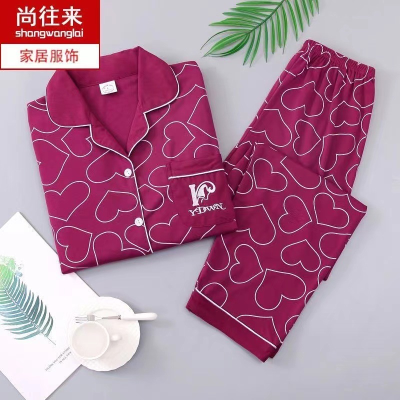 100% pijamas de algodón de las mujeres de primavera y otoño más el tamaño de manga larga prendas de vestir exteriores coreano lindo algodón ropa de casa traje de invierno