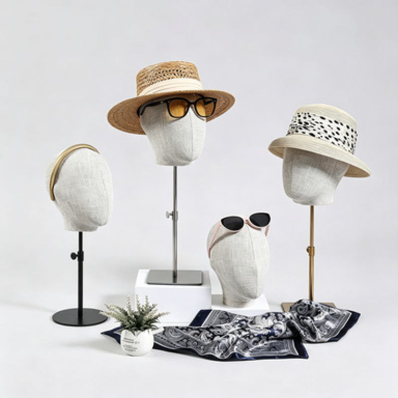 Sombreros de bambú, muñecas de cabeza, accesorios, tiendas de ropa, pelucas para hombres y mujeres, joyas de cabeza, muñecas de cabeza, estantes de exhibición, estantes de ventanas image 4