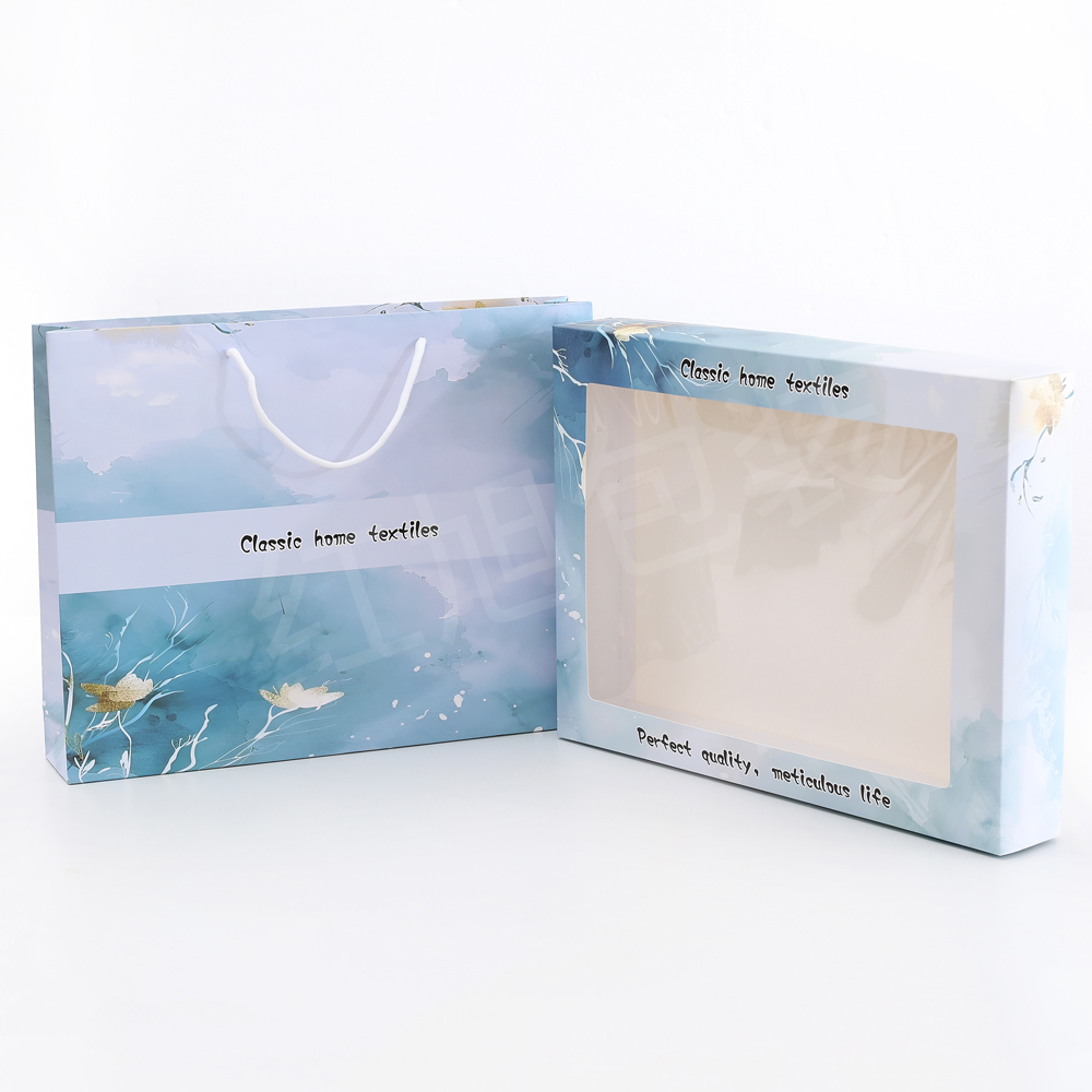 Toallas de baño de tres piezas caja de embalaje vacía caja de regalo de boda caja de regalo portátil de ventana abierta