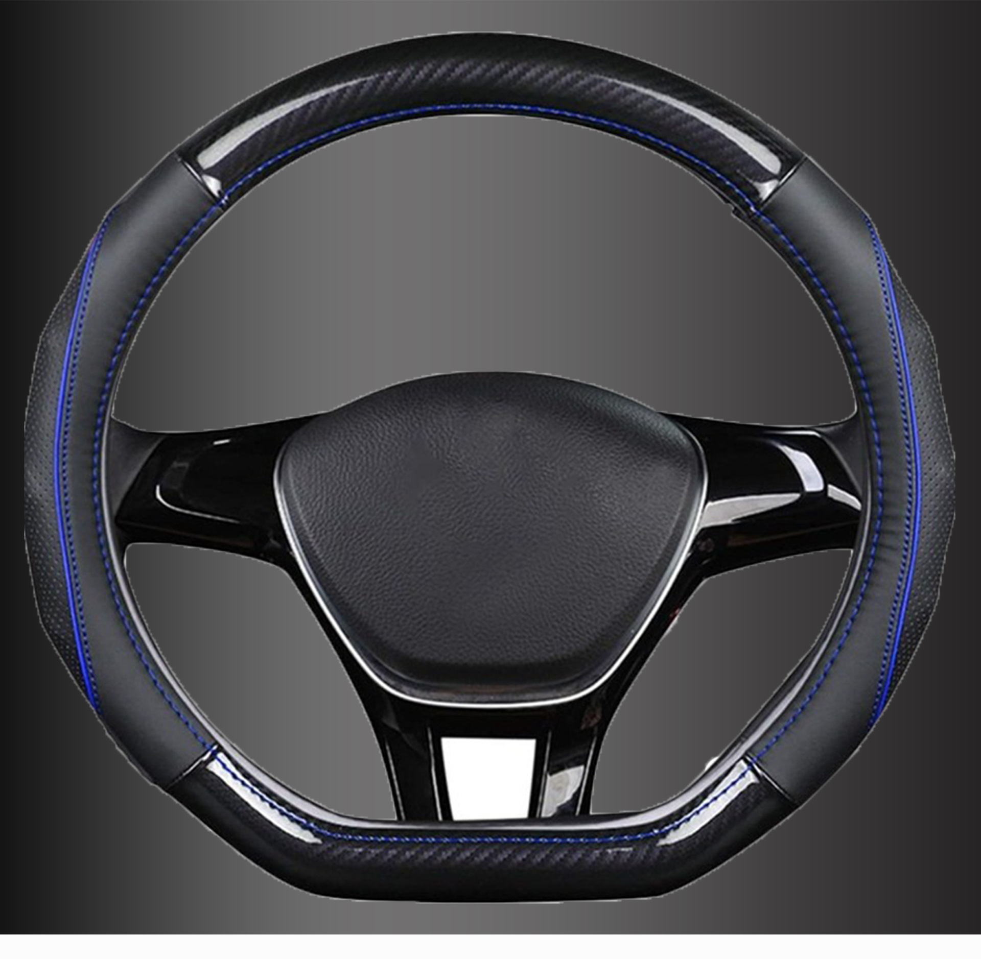 New Cross-Border Popular Car Steering Wheel Cover, Napa Leather, Universal for All Seasons, Sporty, Fashionable, Anti-Slip Protective Cover