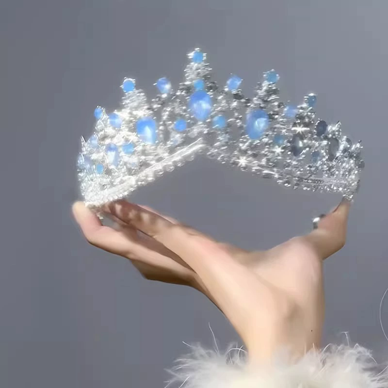 Металлическая тиара для невесты, кристаллы, корона, аксессуар, европейский стиль, свадебные аксессуары