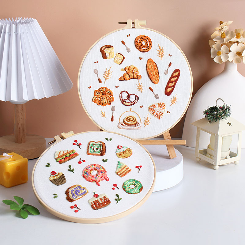 Bordado de postres de pan, kit de paquete de material de bricolaje hecho a mano, juego de costura, Amazon, inglés transfronterizo, nuevo producto original