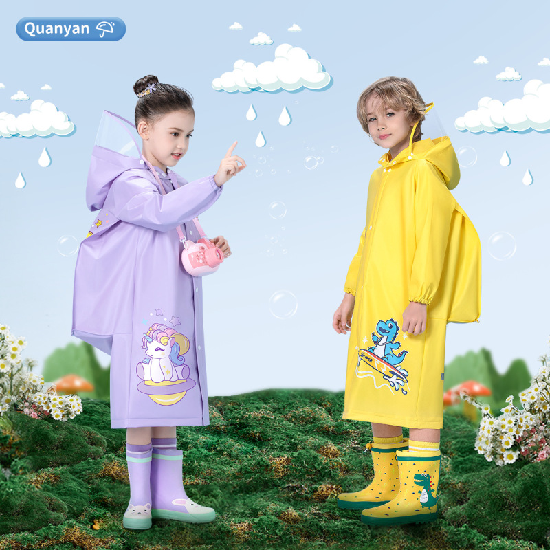Wholesale EVA children's raincoat boys and girls baby primary school students with schoolbag rainproof rainproof poncho Wholesale EVA children's raincoat boys and girls baby primary school students with schoolbag rainproof rainproof poncho