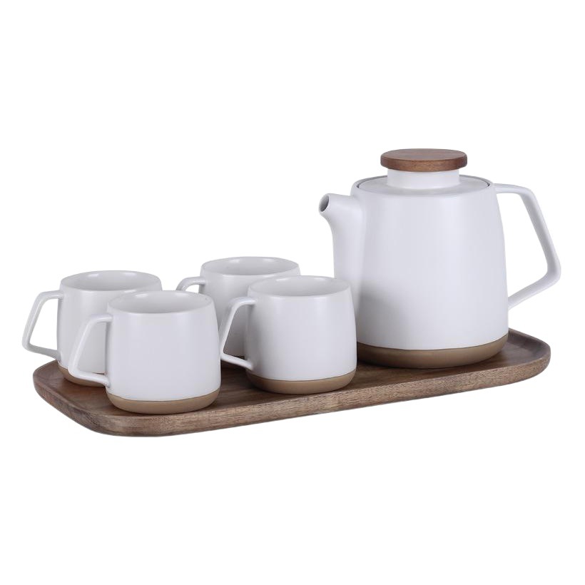 Hogar creativo hervidor taza de café color sólido simple flor tetera con colador de té nórdico cerámica tarde juego de té traje