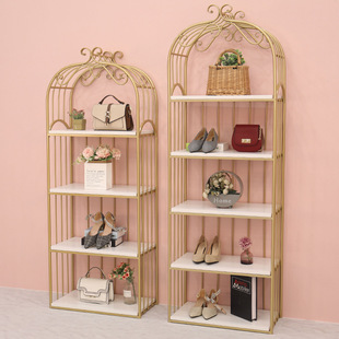 Nordic Beauty Salon Golden Display Rack Beauty Shop Iron Storage Rack Multi-layer Shelf Display Cabinet Creative Jewelry Rack