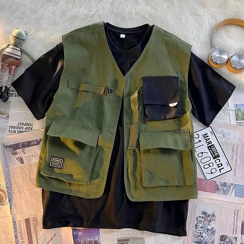 06 vest green+white T