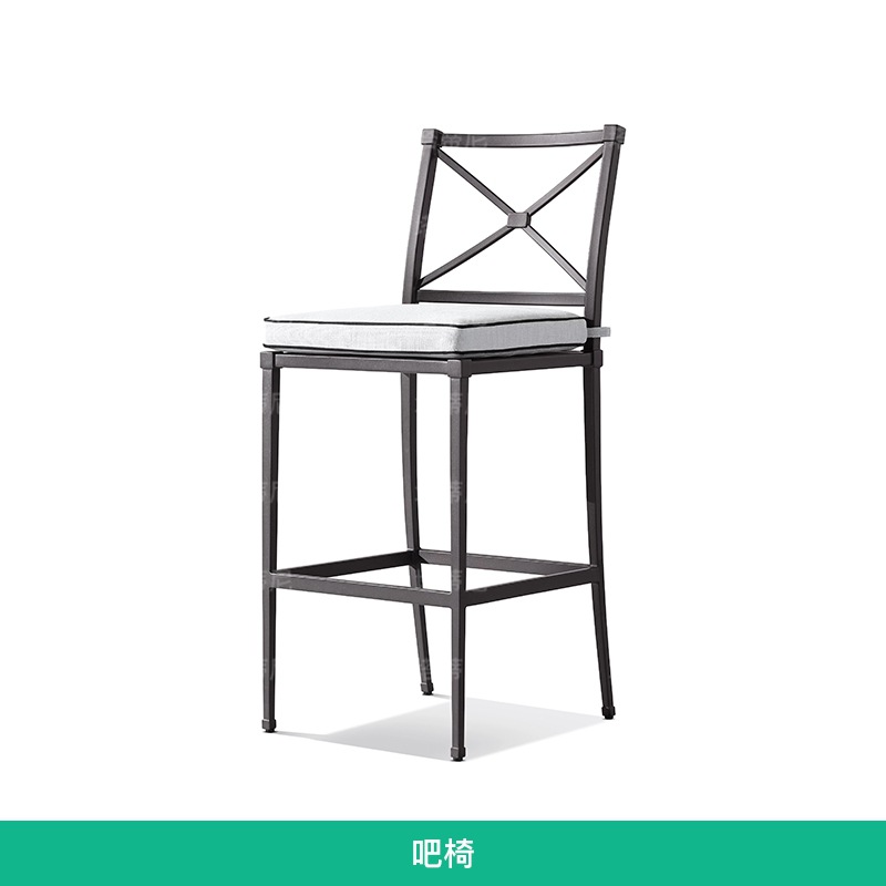 Mesa y silla al aire libre combinación de muebles de ocio modernos y minimalistas Villa patio jardín impermeable a prueba de agua y protección solar mesa y silla de aleación de aluminio image 13