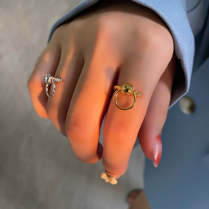 Fashionable creative ring, trend accessory, Korean style, simple and elegant design, on index finger, internet celebrity