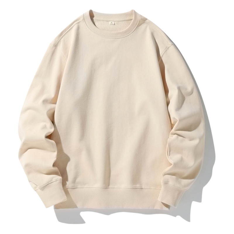 320g hombro Terry cuello redondo suéter de algodón puro clase uniforme ropa de trabajo tablero de la Luz color sólido impreso logotipo bordado patrón de pulverización directa