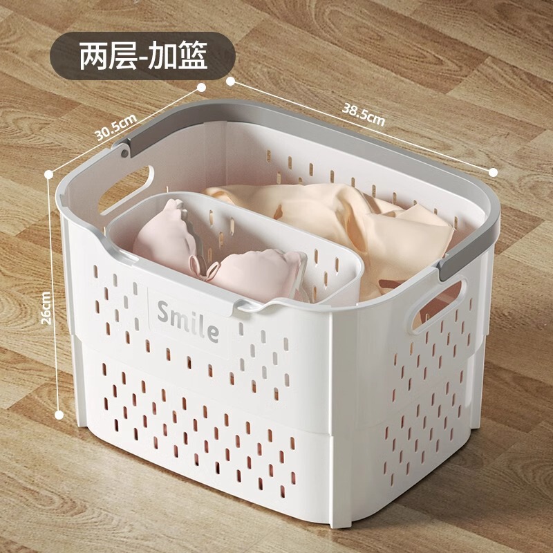 折り畳み可能な洗濯かご家庭用洗濯かごトイレの高颜値軽贅沢収納かごは洗濯収納桶に置くことができる|undefined