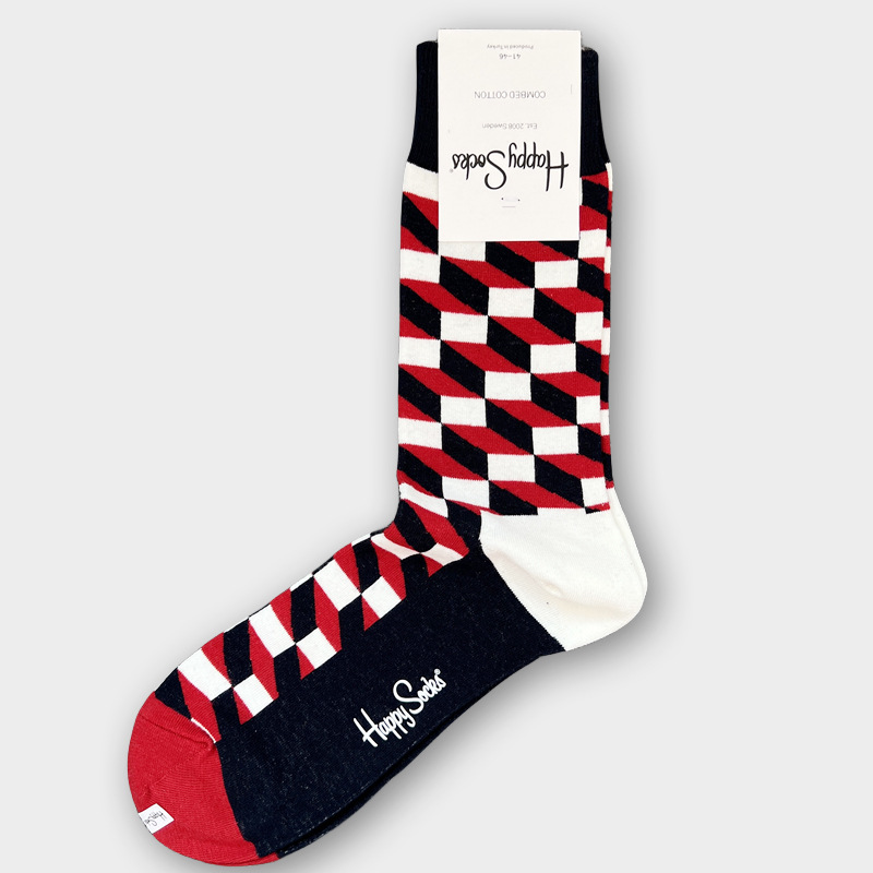 ハッピーソックス メンズソックス ミドル丈 コーマ綿 吸汗消臭 通気性 スウェーデン製 おしゃれ カラフル 薄手