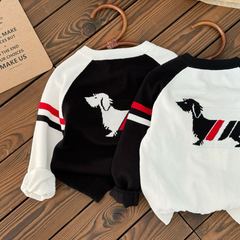 春季兒童開衫新品男童女童休閒小狗撞色針織衫外套寶寶薄款跨境