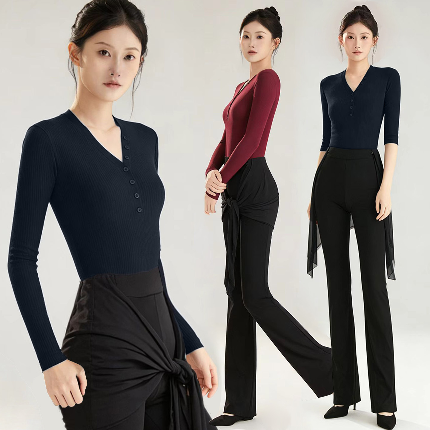 Body Catwalk Training Clothing Women's Cotton Black Elastic Elegant Practice Clothing Modern Dance Crotch Jumpsuit New Style
