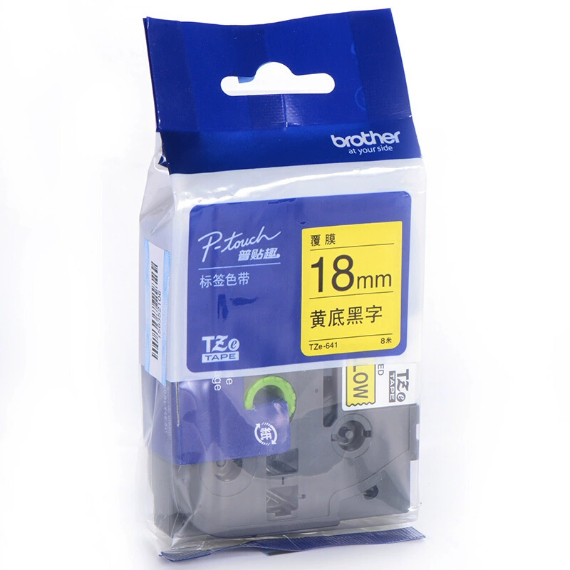 Лента ярлыка брата Чернота 9 мм ленты ярлыка черноты 18 мм желтого цвета TZe-641 белая 36 мм 24