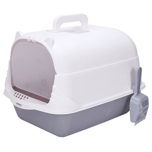 Gray -white litter cat sand pot